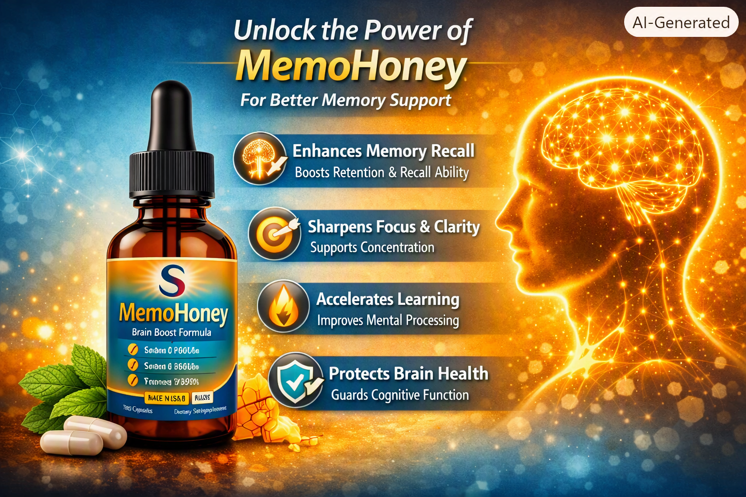 How MemoHoney works to support cerebral blood flow, memory and focus
